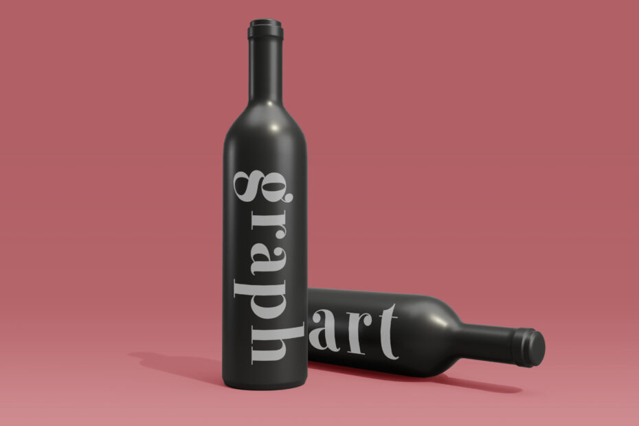 Dark Wine Bottle  | Free PSD Mockup